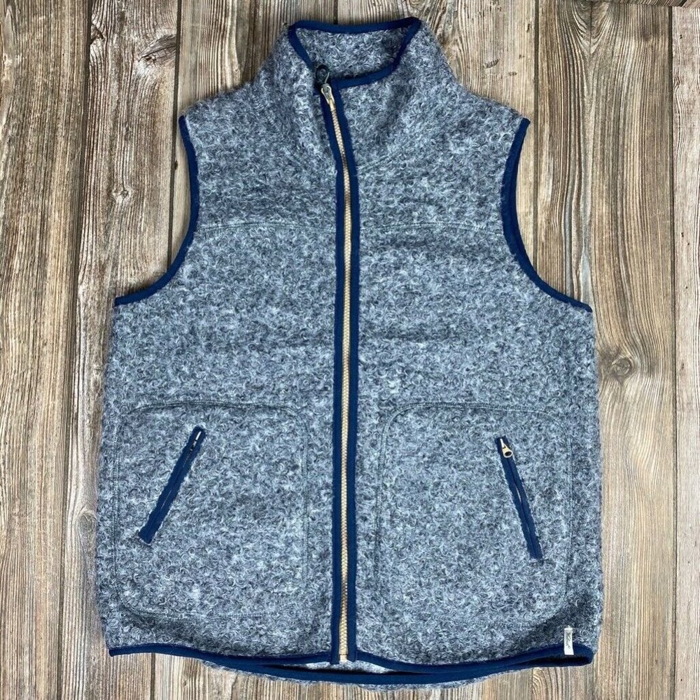 Woolrich Womens Fleece Vest Gray Zip Up Mock Neck